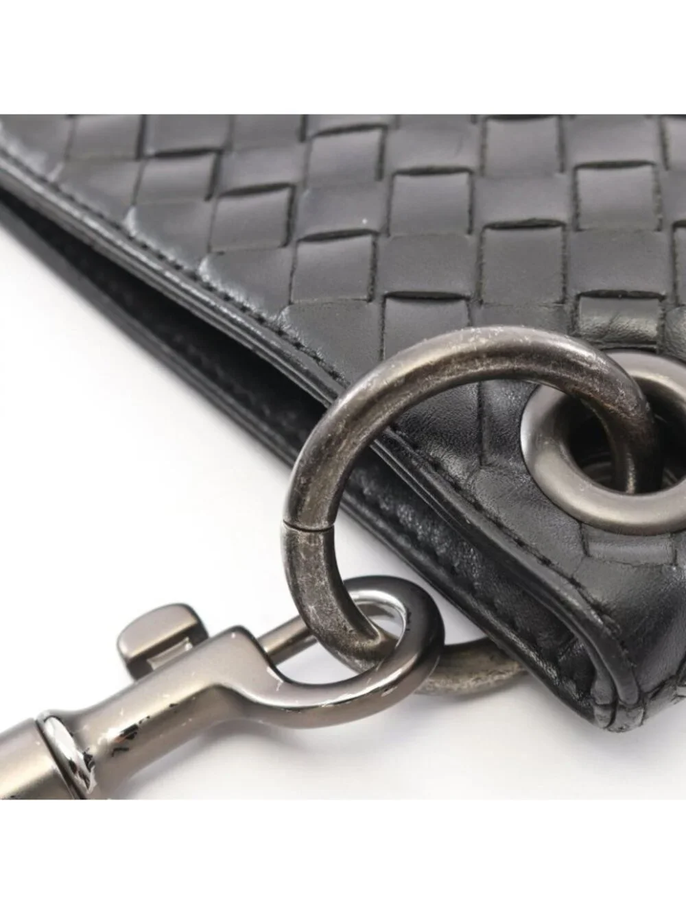 Bottega Veneta Shoulder Bag Intrecciato Black Navy Leather